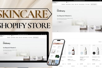 create a luxury skincare shopify store with premium branding and design