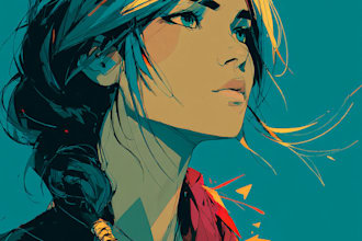 abstract art, portrait, oil paint, digital art in unique style