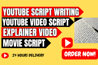 do youtube scriptwriter, video scriptwriter, movie script and explainer video