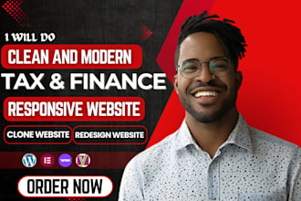 design tax website or finance website using wix or wordpress