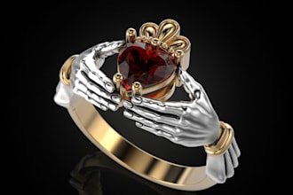 custom 3d jewelry rendering, jewelry cad model, stl ring model for prototype