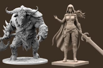 sculpt custom 3d miniatures 3d creatures figurine fantasy miniature for 3d print