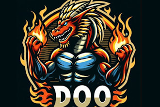 do high quality t shirt fire dragon mascot logo design