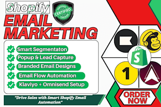setup shopify email marketing klaviyo omnisend yotpo privy vitals mailchimp app