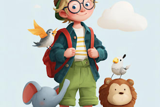 design children storybook illustration, book illustration
