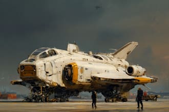 create spaceship concept art for you