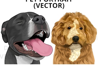 draw high detailed your pet into vector file