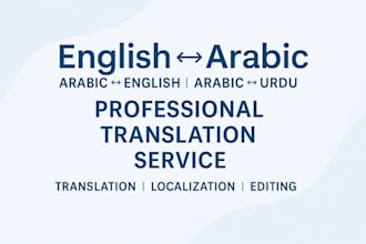 translate english, arabic and urdu languages