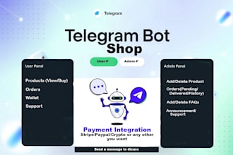 custom telegram bot store for you to sell your products