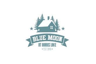 design a cozy lake house vacation rental logo