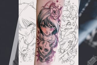 make a unique anime tattoo design for you