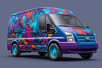 create car, van, truck, trailer vehicle wrap design