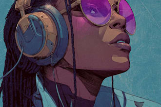 create a illustration of futuristic cyberpunk character art