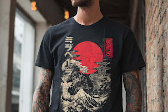 do t shirt design dope japanese illustration