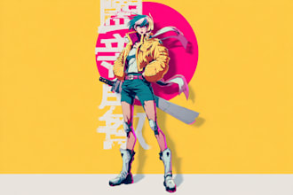 design anime character , cyberpunk character
