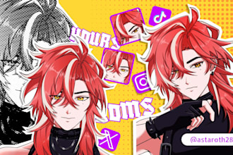 create anime style artworks for you