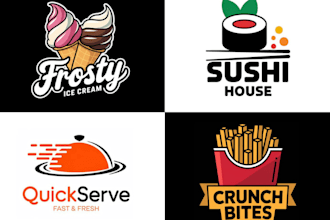 design restaurant, food, fast food, bar, beer, barbecue, catering logo
