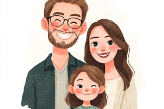 design a professional disney family portrait