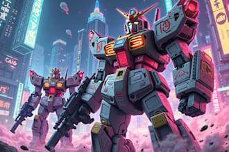 making anime, mecha, pop art ,fan art and original character