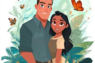 make a disney cartoon portrait art for you