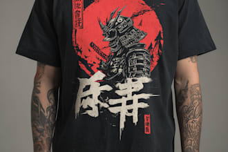 costum design japanese anime manga art for tshirt design