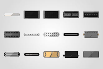 create minimalist flat icon set