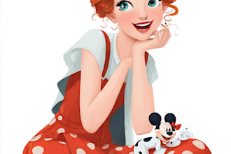 draw your potrait pet in disney style cartoon illustration