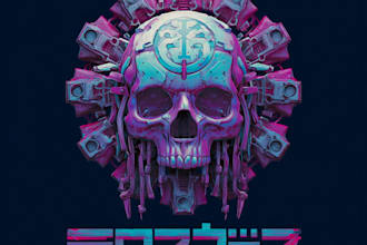 make unique fantasy cyberpunk horror logo for games books