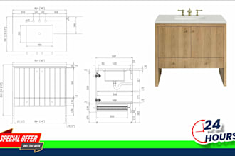 do furniture technical cad drawings for manufacture
