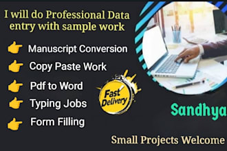 do handwritten to word, copy paste typing, and form filling jobs