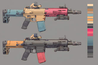 design creative concept art of weapons and items