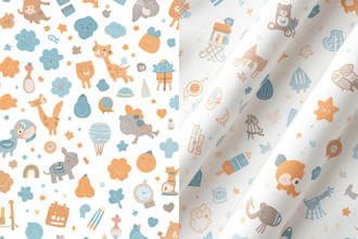 kids and baby seamless patterns for fabric and pod