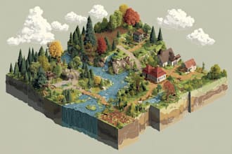 create 2d isometric illustration or map
