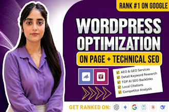 do complete monthly SEO for wordpress optimization with yoast and link building
