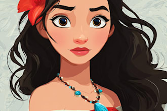 do cute disney cartoon portrait