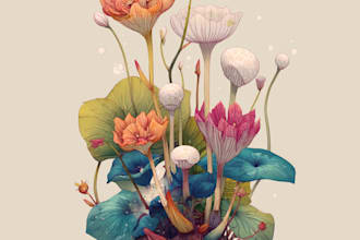 make botanical illustrations of flowers, plants