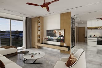 create modern interior design renders and walkthroughs