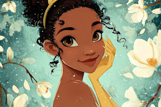 do cute disney cartoon portrait