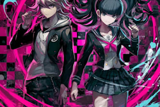create full body danganronpa style sprite for visual novel