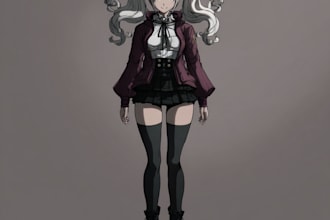 design anime character sprites inspired by danganronpa