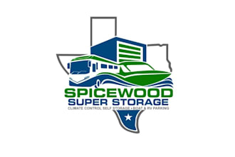 design spice wood self storage parking logo