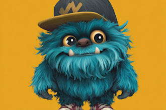 draw an eyecatchy mascot, animal cartoon character