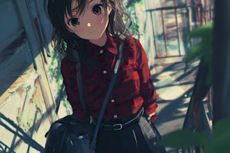 create anime character and portrait