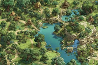 create a high quality fantasy map for dnd and fiction