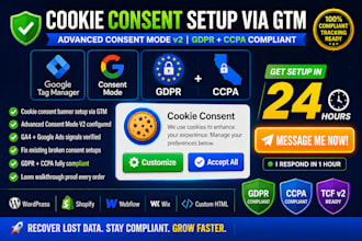 fix, setup google consent mode v2, cookie consent banner via GTM, gdpr, ccpa ga4