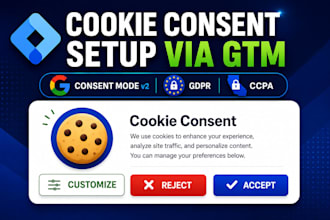 fix, setup google consent mode v2, cookie consent banner via GTM, gdpr, ccpa ga4