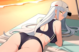 draw an anime illustration, it can be sfw or nsfw