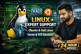 provide expert linux, kali linux, ubuntu server and vps support