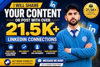 share your content or post with over 20k linkedin connections