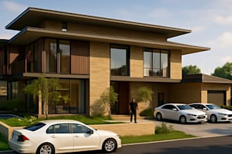 do exterior design 3d modeling and house plan architecture 3d rendering